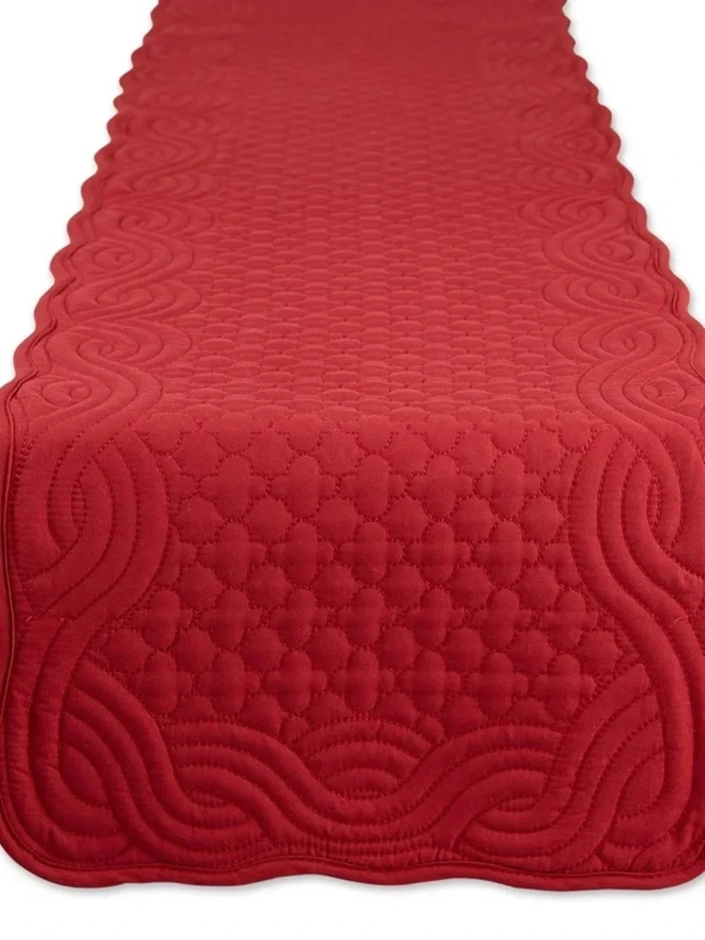 Quilted Red Table Runner - Decorative Dining Accent